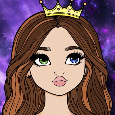 a realistic girl with a crown on
