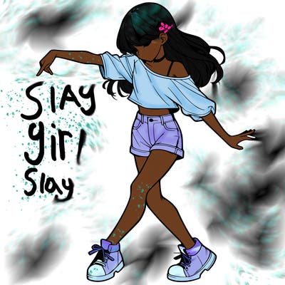 realistic girl danceing