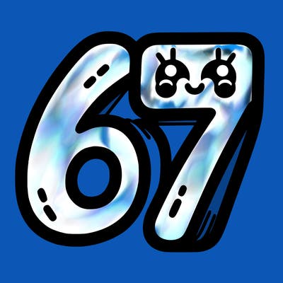 the numbers 67