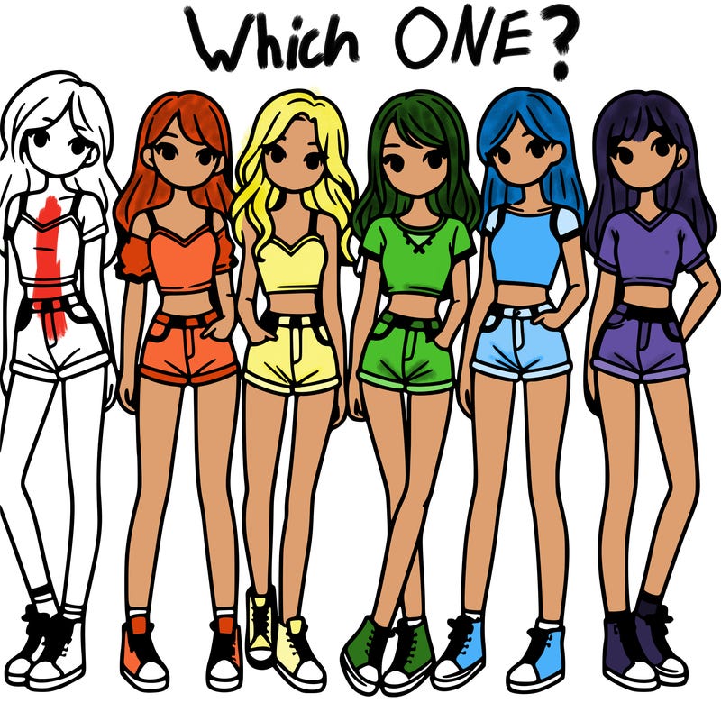 a group of girls wearing crop tops and shorts