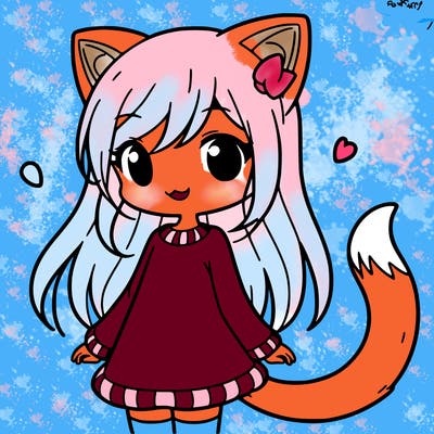 girl with cat ears and tail
