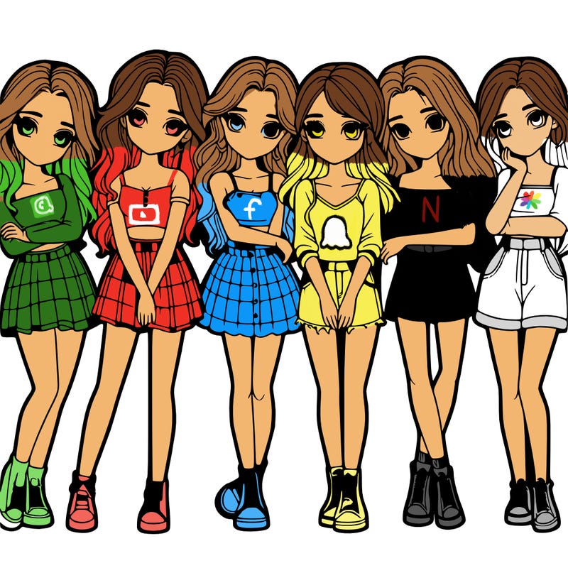 a group of girls realistic