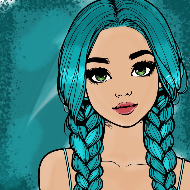 realistic girl with braids