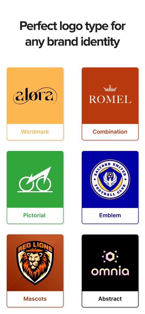 Logo Maker - Create Logo - Various logo design types like wordmark mascot and emblem for branding