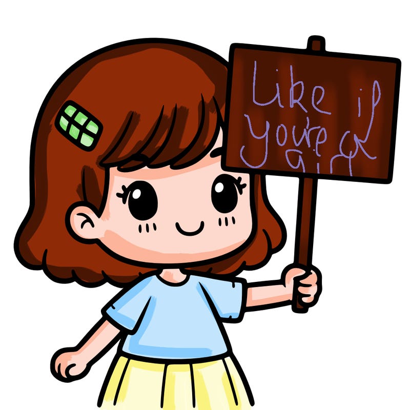 girl holding up a sign