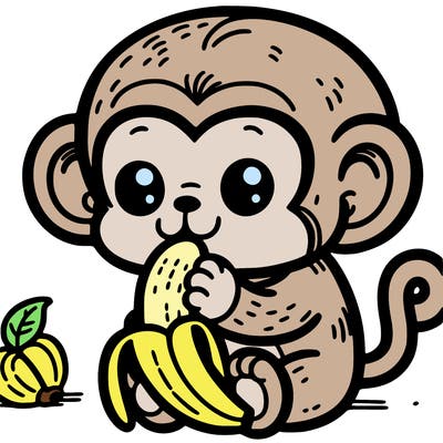 monkey eating a banana