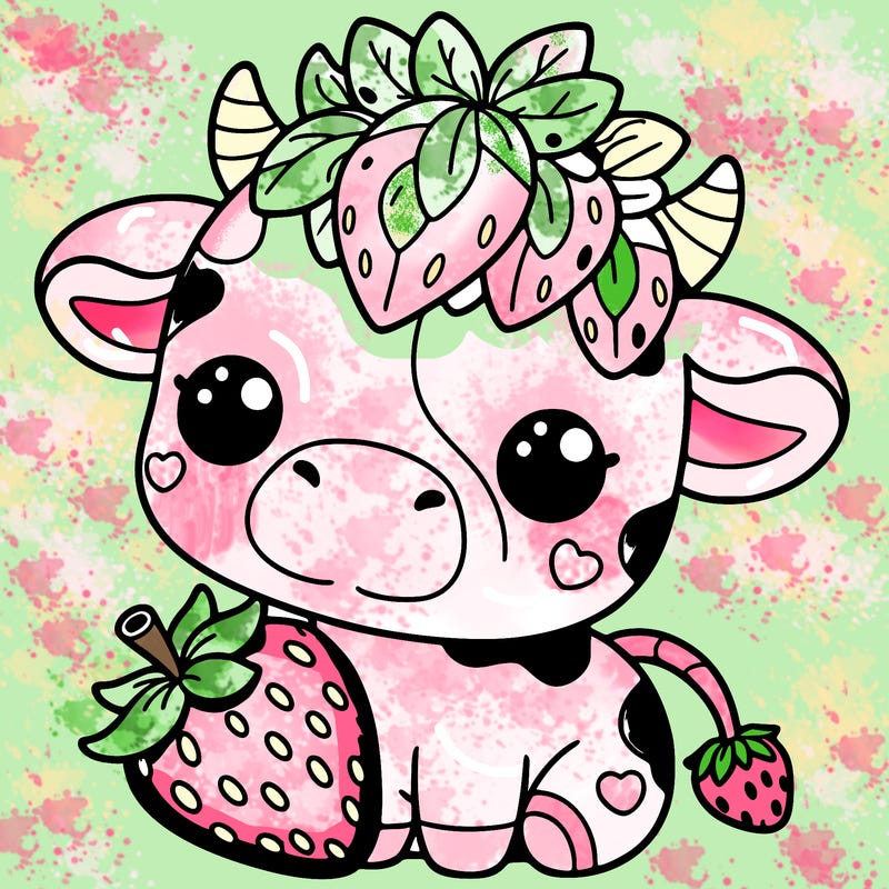 cute strawberry cow
