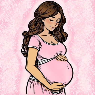 woman heavily pregnant realistic