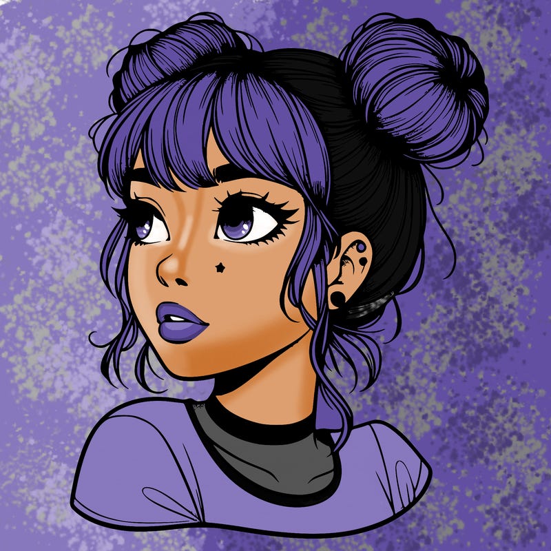 realistic girl with spacebuns