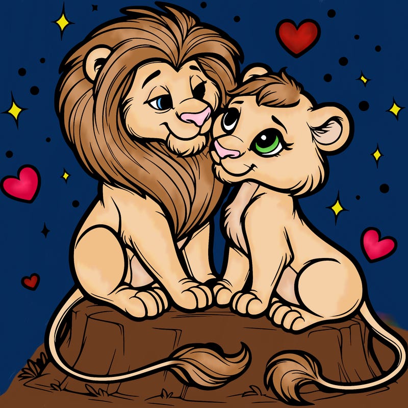 lion and lioness inlove