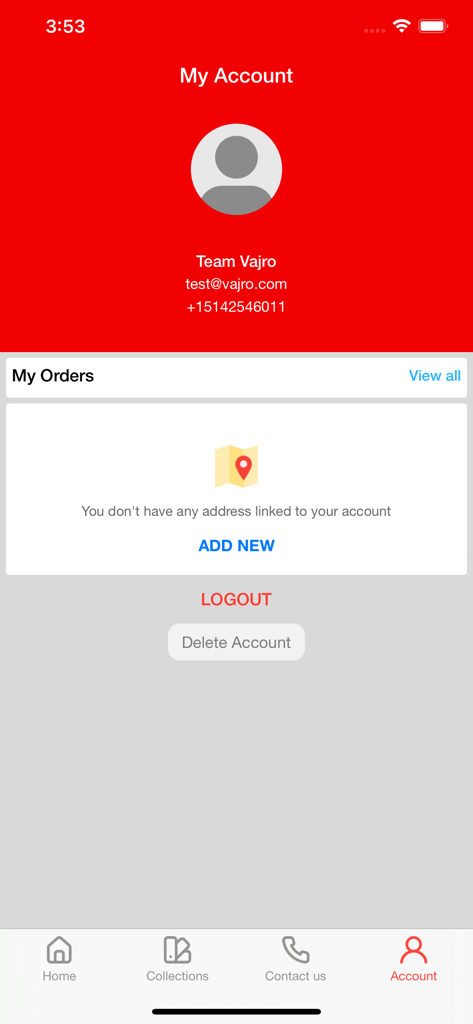 ATN Nail Supply - ATN Nail Supply app account screen showing profile information and order history.