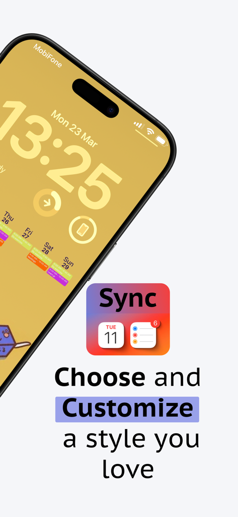LockScreen Calendar Maker - A custom iPhone lock screen calendar showing weekly schedule and aesthetic design