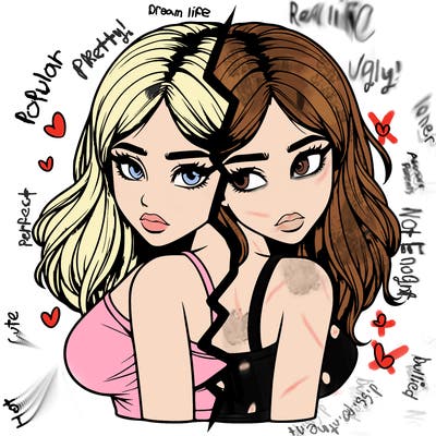 realistic girl split