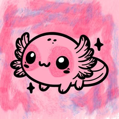 cute easy baby axolotl