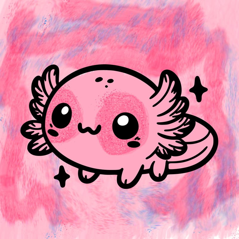 cute easy baby axolotl