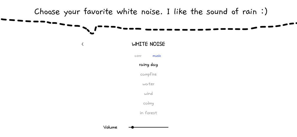 Study Time With Rain: Pomodoro - White noise selection interface in the Study Time With Rain app featuring sounds like rain and campfire