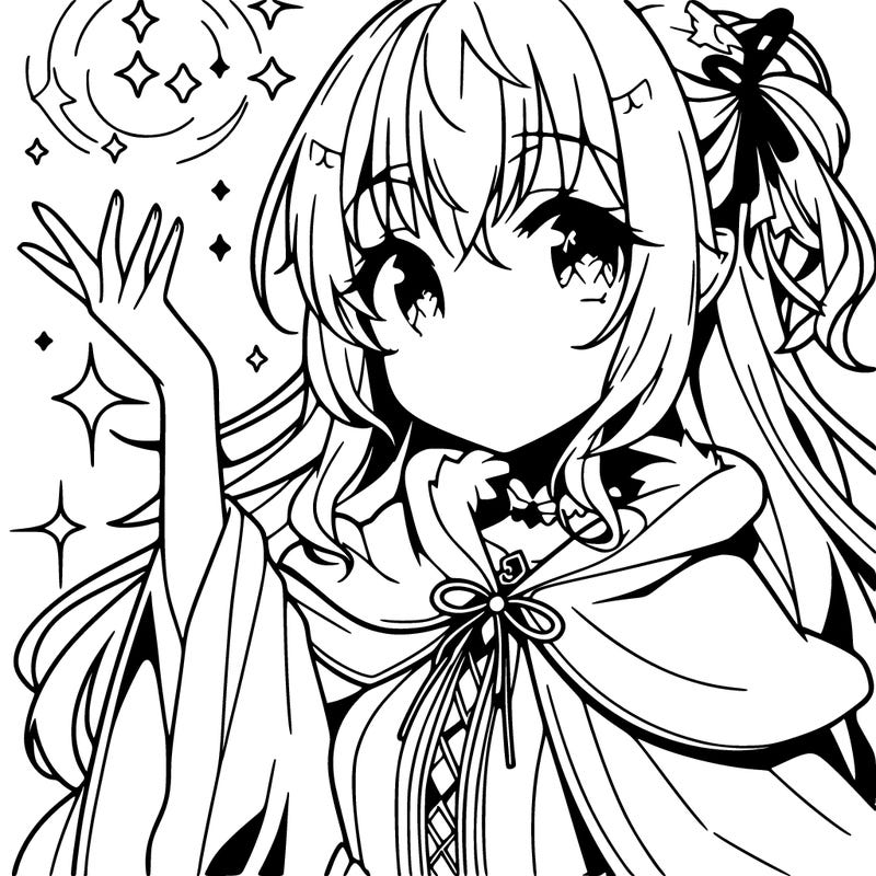 an anime girl with magic