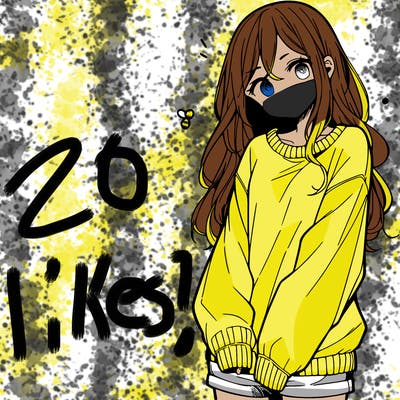 manga teen girl  in a sweater and baggy pants