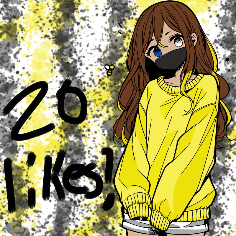 manga teen girl  in a sweater and baggy pants