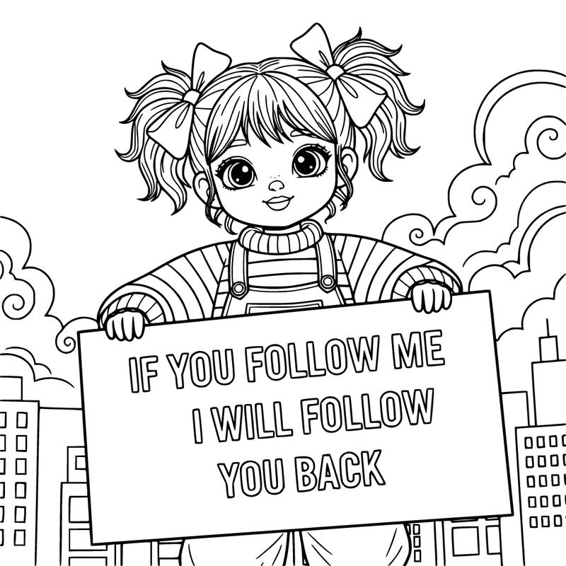 a cute girl holding a sign that says if you follow me i will follow you back