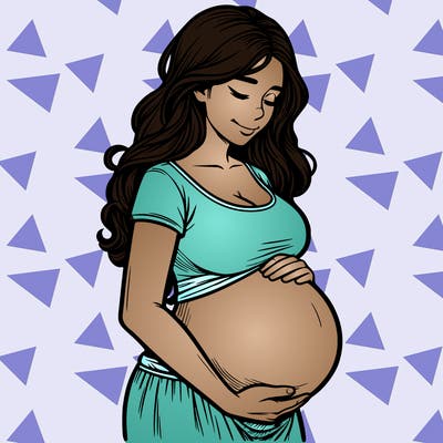 woman heavily pregnant realistic
