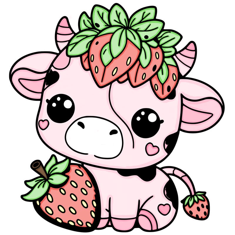 cute strawberry cow