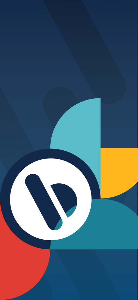 Bread Financial App-Logo auf einem bunten geometrischen Hintergrund