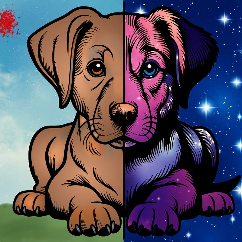 realistic dog split picture