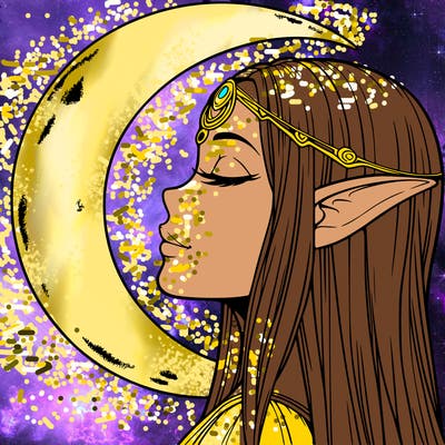 a realistic moon elf