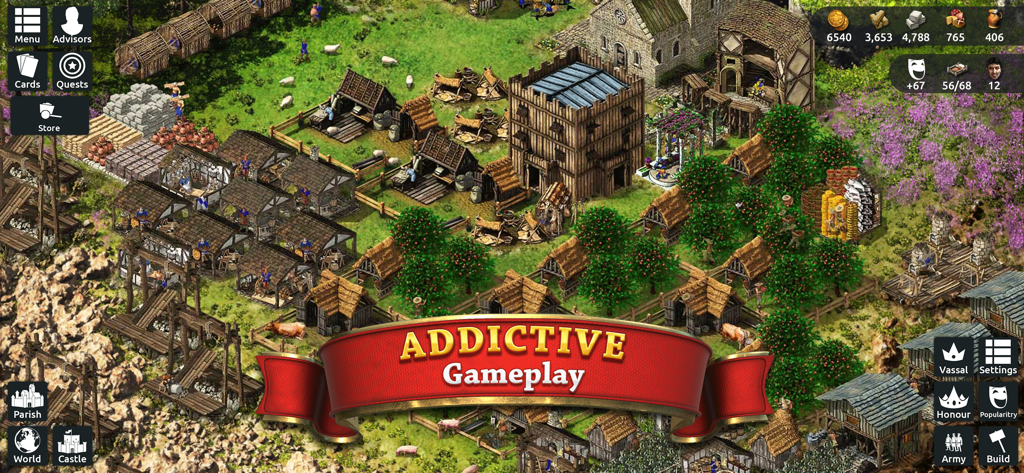 Medieval village management and building gameplay in Stronghold Kingdoms