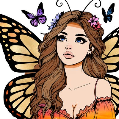 butterfly fairy realistic girl
