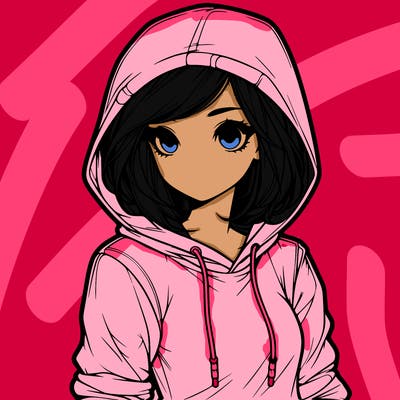 realistic girl with hoodie