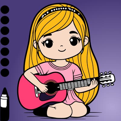 girl playing guitar