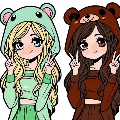 teen girl in animal costume