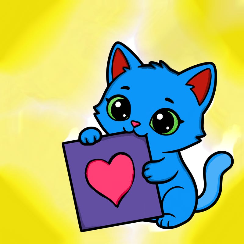 a small cat with a blank sheet of paper in its hand. the cat is sooooooo cute!