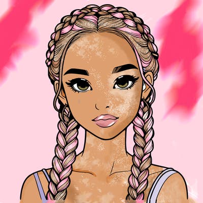 realistic girl with braids
