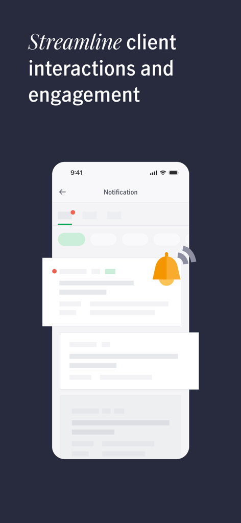 Manulife Distribution HK & MO - A mobile interface for the Manutouch app showing notification alerts and a bell icon to streamline client interactions.