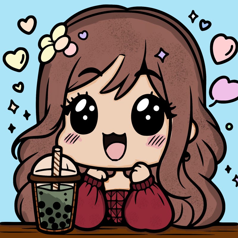 cute girl drinking boba