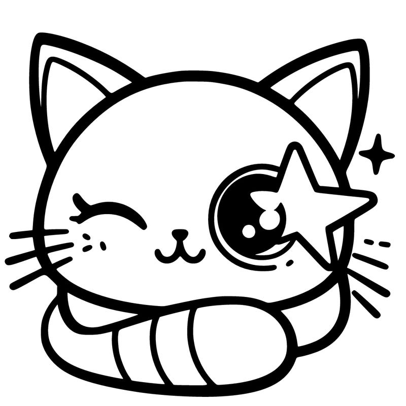 a cat with a star on one eye