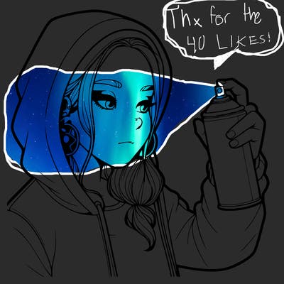 a realistic girl, spray painting