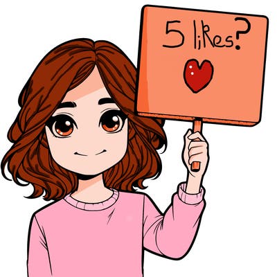 realistic girl holding up a sign