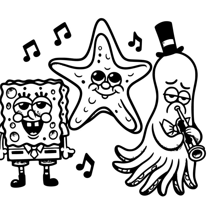 spongebob patrick and squidward