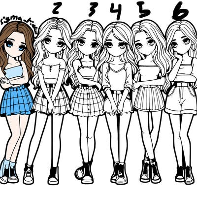 a group of girls realistic