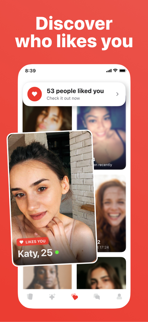 Flava: Casual Dating & Chat - Interface of the Flava casual dating app showing user profiles and a notification indicating how many people liked you
