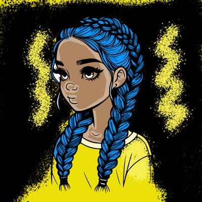 realistic girl with braids