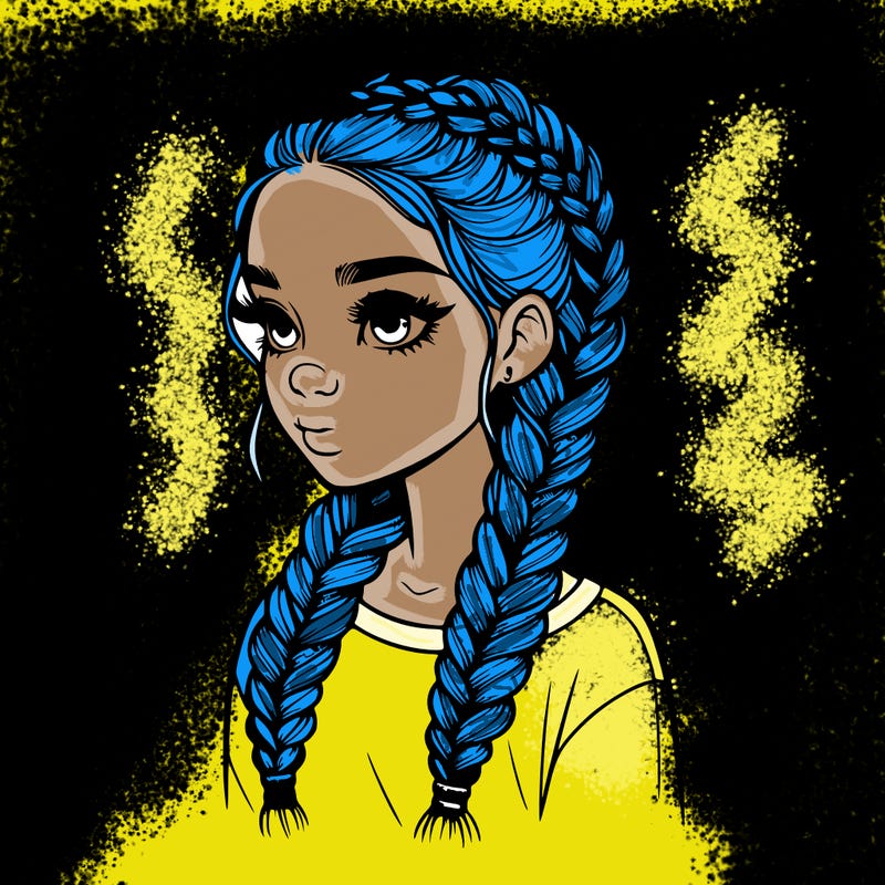 realistic girl with braids