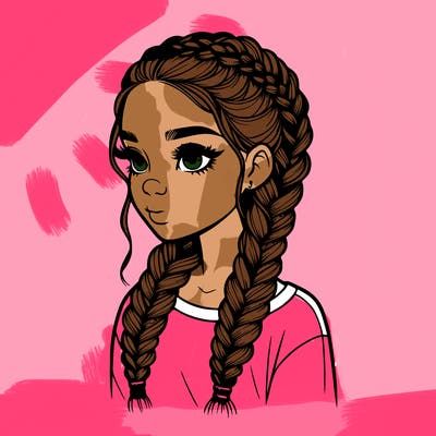 realistic girl with braids