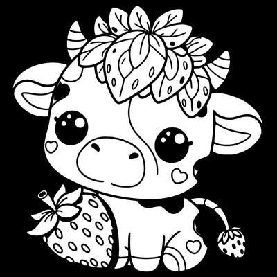 cute strawberry cow