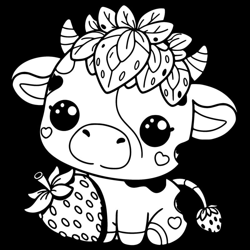 cute strawberry cow