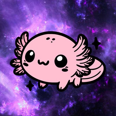 cute easy baby axolotl